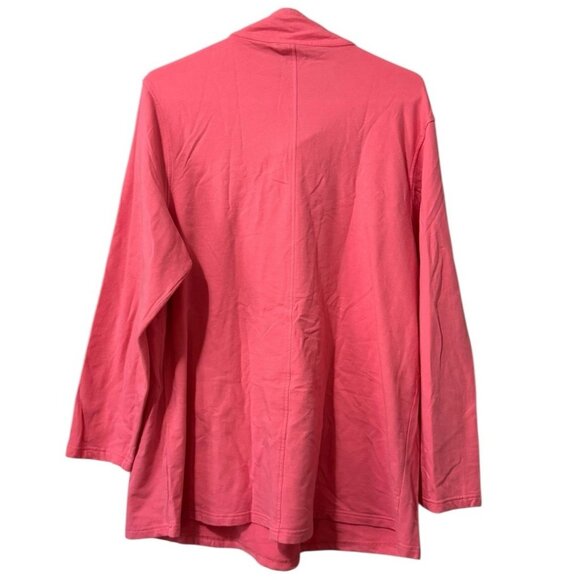 Lulu B Tunic Top 5 Button High Neck Jacket Top Size XL Stretch Loungewear Artsy - Picture 2 of 12